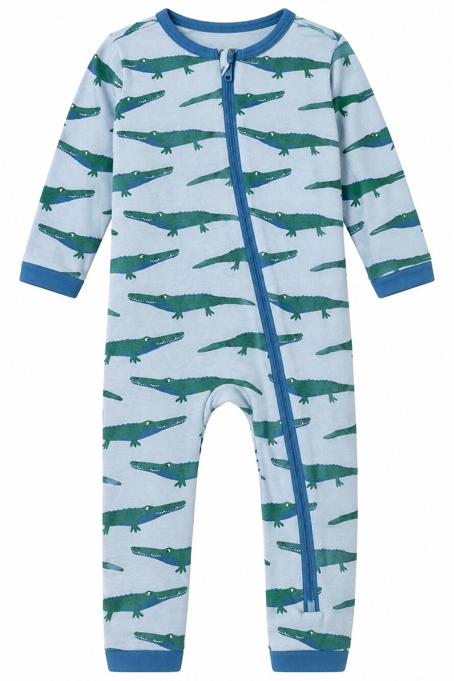 KicKee Pants Alligator Baby Coverall - Soft Bamboo Blend